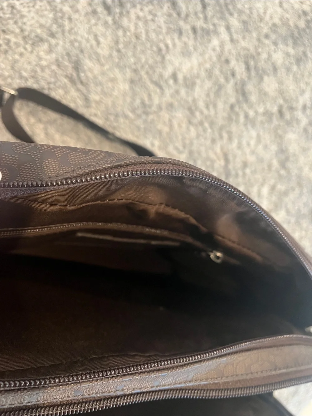 Coach Men's Dark Brown Signature Messenger Briefcase